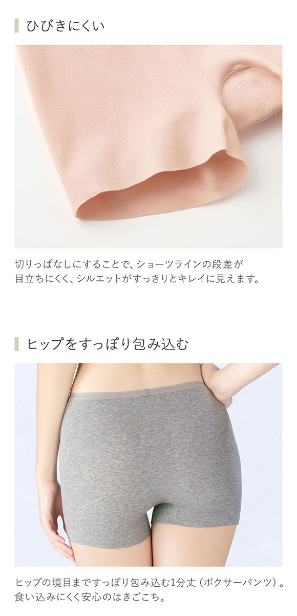 グンゼ GUNZE いいここち ひびきにくい綿85% ショーツ 一分丈 深め ハイウエスト 3枚セット