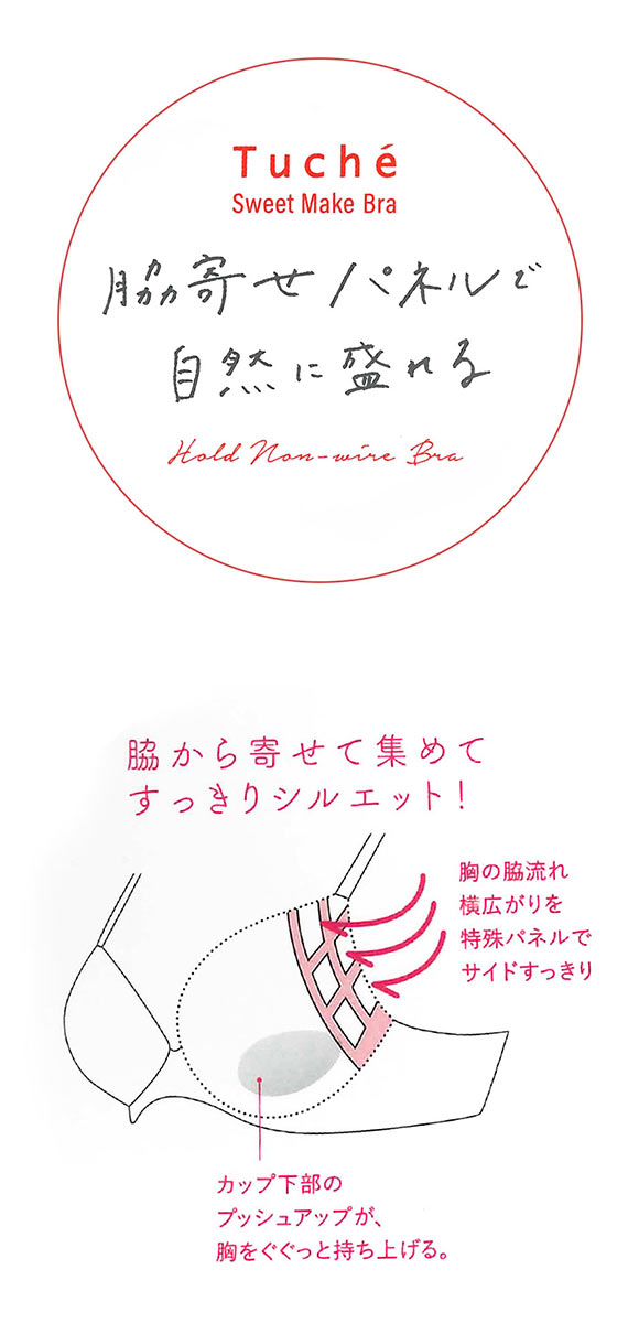 グンゼ GUNZE トゥシェ Tuche サイドすっきりワイヤレス ブラジャー ノンワイヤー レディース 単品