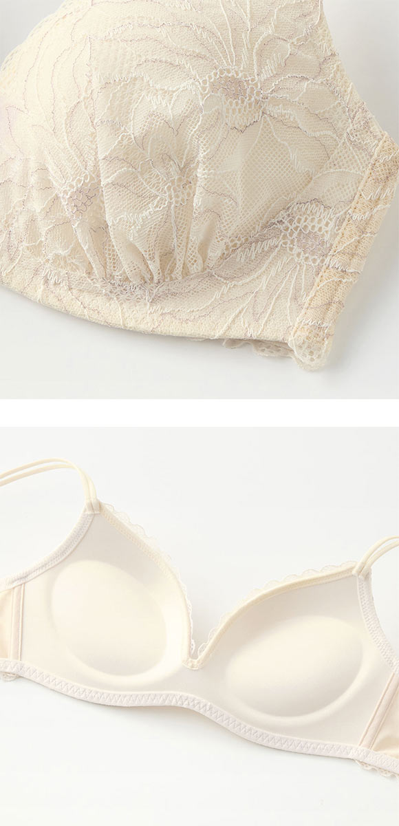 グンゼ unTuche ノンワイヤーブラ＆ショーツセット レースタイプ ティーンズ ワイレスブラ ブラジャー GUNZE アントゥシェ