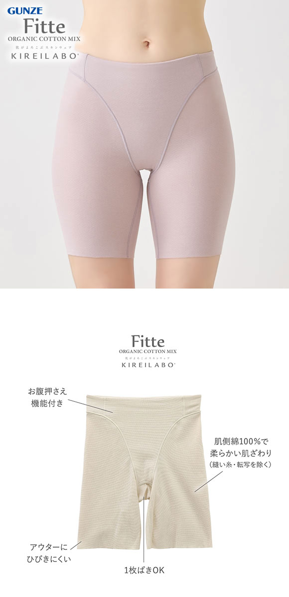 グンゼ GUNZE キレイラボ KIREILABO フィッテ Fitte ロングガードル レディース 補正下着 肌側オーガニックコットン
