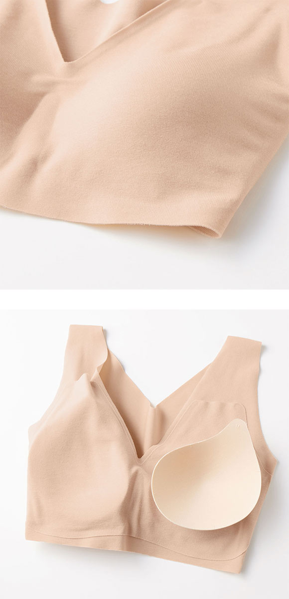 グンゼ キレイラボ 完全無縫製　綿混 ラクして キュット シルエット ノンワイヤー ブラ GUNZE