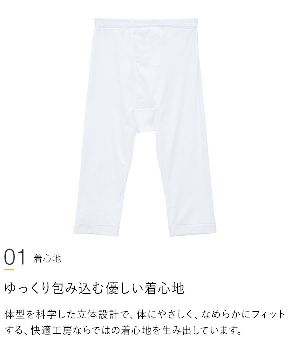 グンゼ GUNZE 快適工房 半ズボン下 メンズ ボトムス インナー 前あき 3L 抗菌防臭 日本製 綿100％