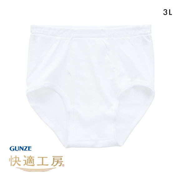 グンゼ GUNZE 快適工房 天引 ブリーフ メンズ 前あき 3L 綿100％ 抗菌