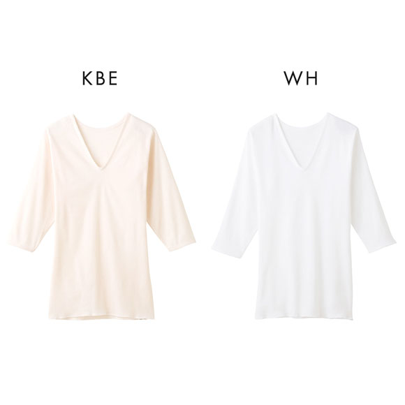 グンゼ GUNZE 快適工房 Vネック 七分袖 スリーマー レディース インナー シャツ 大きいサイズ