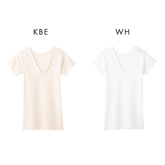 グンゼ GUNZE 快適工房 Vネック 三分袖 スリーマー レディース インナー シャツ 綿100％