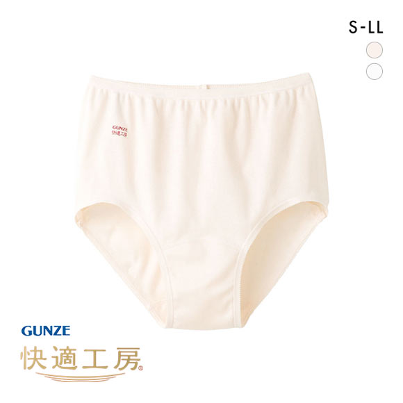 グンゼ GUNZE 快適工房 ショーツ 綿100％ 深め レディース ウエスト 足ぐりレース 単品