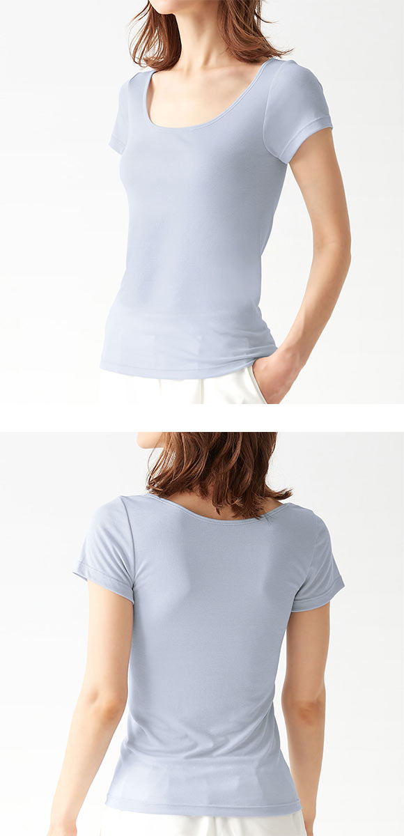 グンゼ GUNZE アセドロン 汗取り付き 2部袖 インナー レディース