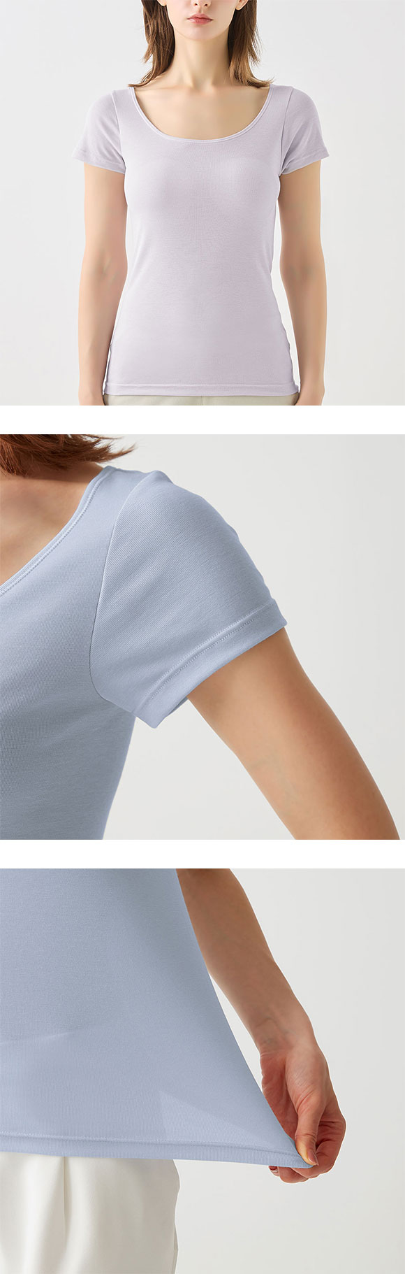 グンゼ GUNZE アセドロン 汗取り付き 2部袖 インナー レディース