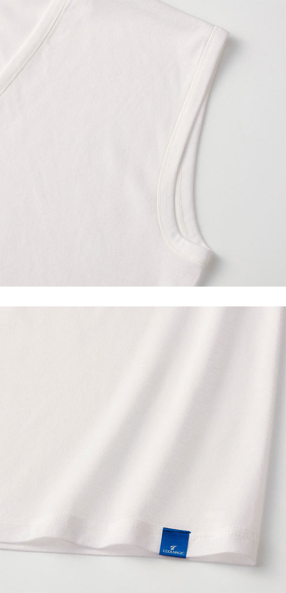 グンゼ GUNZE クールマジック COOL MAGIC スリーブレスシャツ メンズ Vネック 100％天然冷感 タンクトップ