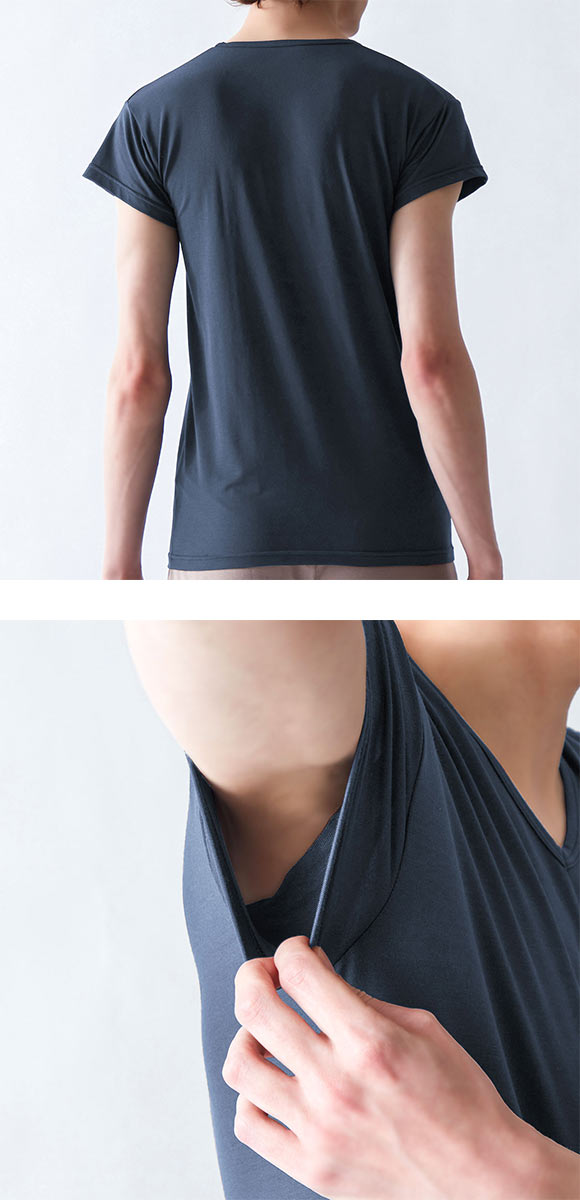 グンゼ GUNZE アセドロン 汗取り付き Vネック Tシャツ 短袖 半袖 メンズ インナー