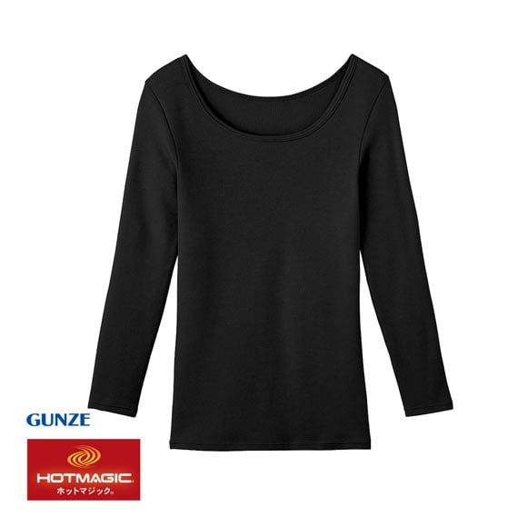 グンゼ GUNZE ホットマジック HOTMAGIC ふっくらcotton100％ 8分袖 長袖 シャツ レディース 発熱綿 インナー
