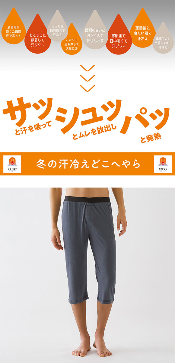 グンゼ ファイヤーアセドロン ニーレングス 前あき 薄手 メンズ 大きいサイズ FIREアセドロン