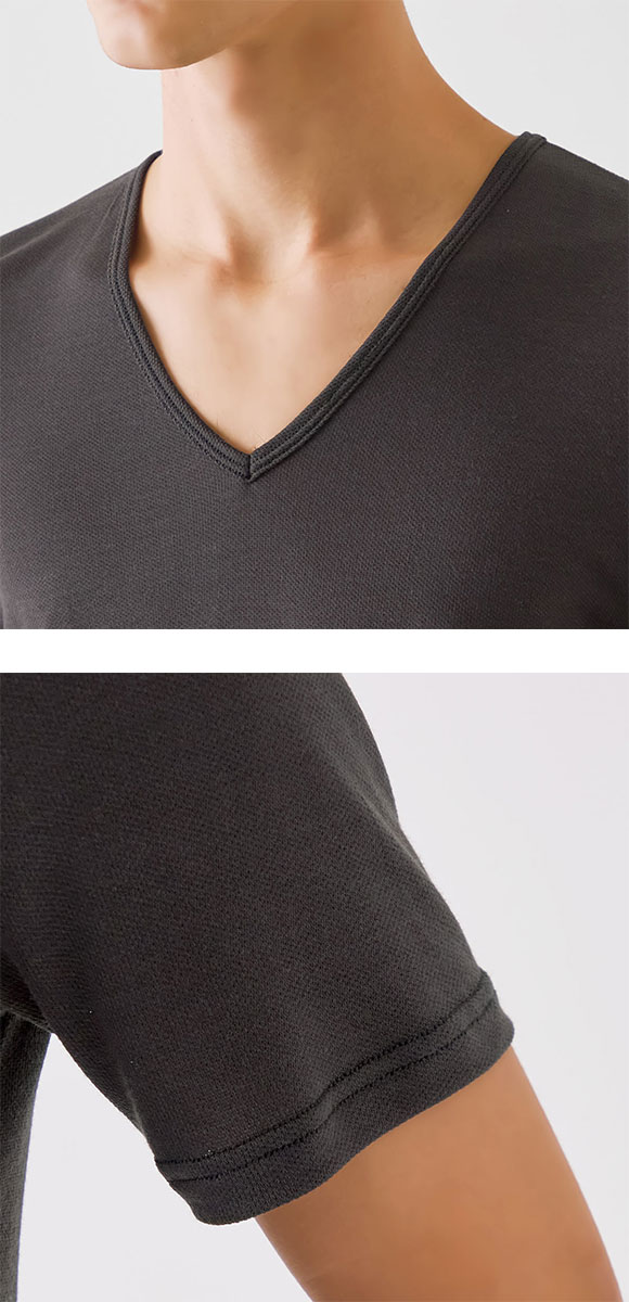 グンゼ ファイヤーアセドロン Vネック Tシャツ 薄手 メンズ 大きいサイズ GUNZE FIREアセドロン