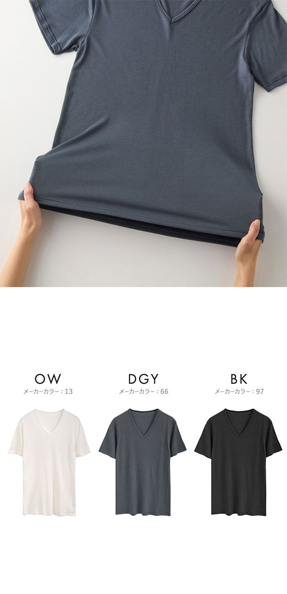 グンゼ ファイヤーアセドロン Vネック Tシャツ 薄手 メンズ 大きいサイズ GUNZE FIREアセドロン