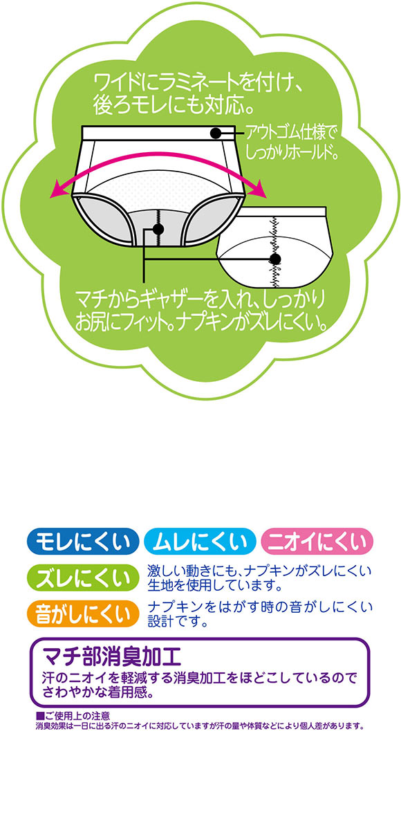 グンゼ GUNZE ピエ クレール pied clair サニタリーショーツ 羽つきナプキン対応 スポーツタイプ キッズ ジュニア 生理用