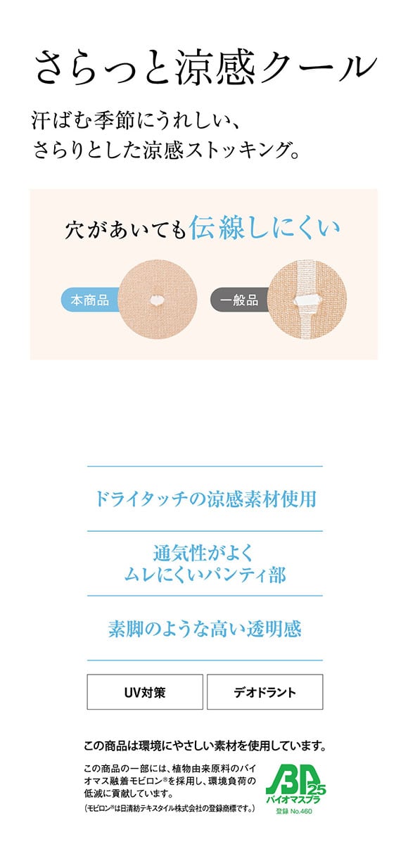 グンゼ GUNZE サブリナ SABRINA クール さらっと涼感クール 伝線しにくい ストッキング レディース サマーストッキング