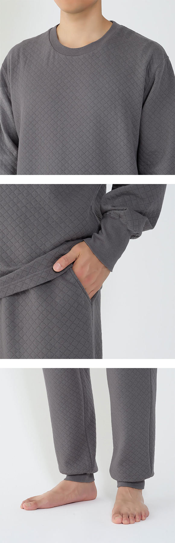 グンゼ ファイヤーアセドロン ダイヤキルト パジャマ 長袖・長パンツセット メンズ ルームウェア GUNZE