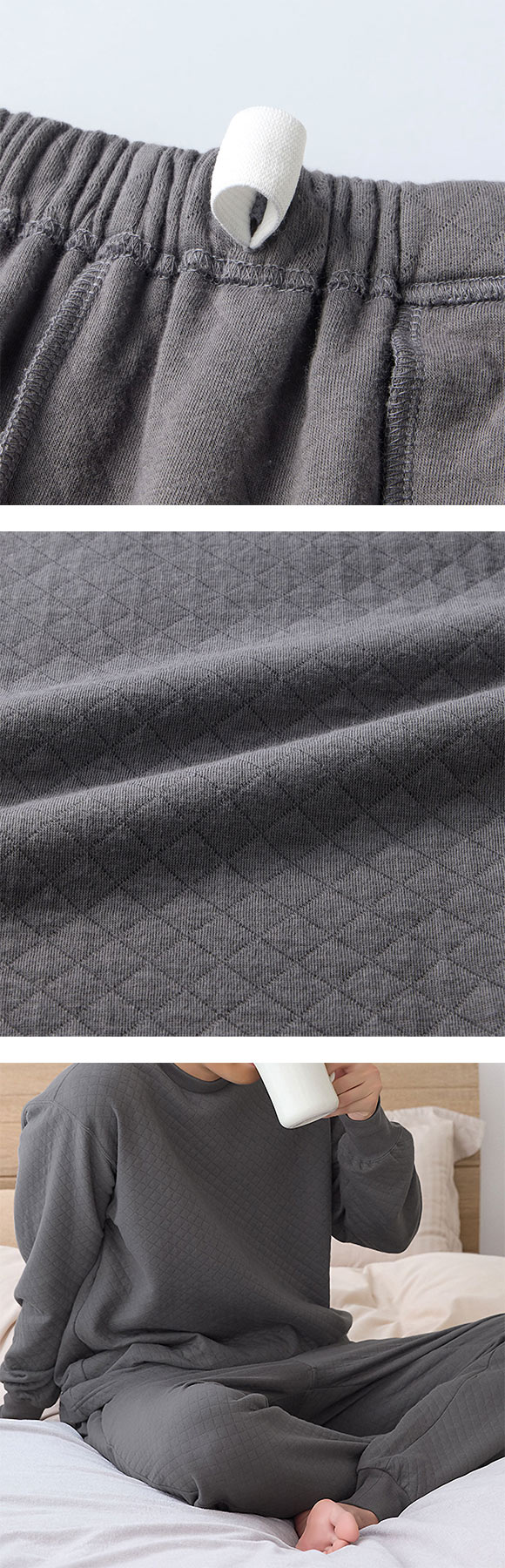 グンゼ ファイヤーアセドロン ダイヤキルト パジャマ 長袖・長パンツセット メンズ ルームウェア GUNZE