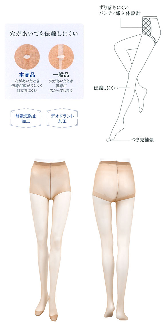 グンゼ GUNZE サブリナ SABRINA ストッキング パンスト 伝線しにくい ノンラン 消臭 3足組 静電気 つま先補強