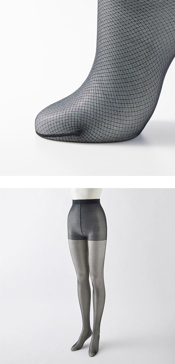 グンゼ Tuche シャイニーメッシュ ストッキング ダイヤ柄 日本製 GUNZE トゥシェ