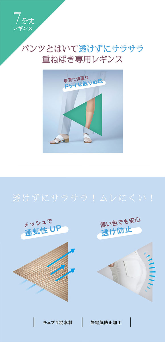 グンゼ Tuche パンツの下でもすべりがよい重ねばき専用レギンス ペチレギ 7分丈 サマータイプ レディース GUNZE トゥシェ