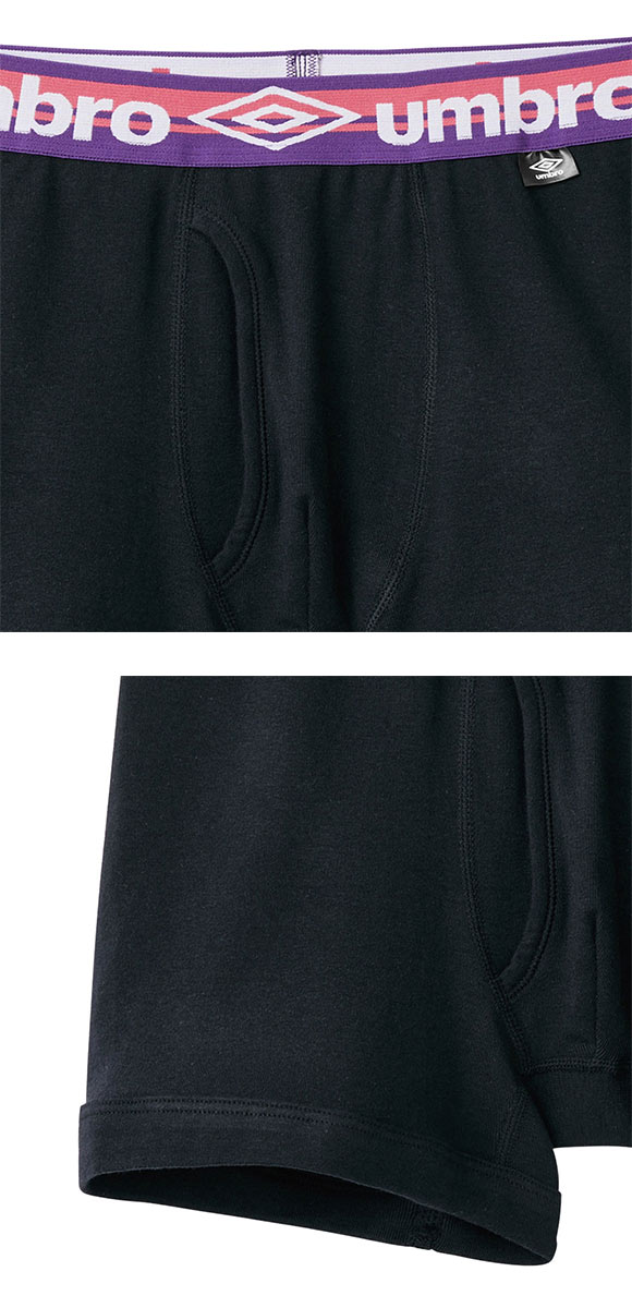 アンブロ UMBRO 2P ボクサーパンツ 2枚組 メンズ ソリッド 前あき 綿100％