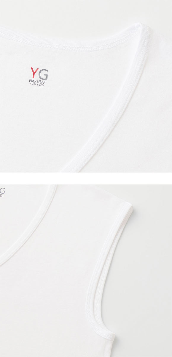 グンゼ GUNZE ワイジー YG ネクストラ NextRA+ COOL Vネック スリーブレスシャツ メンズ 綿100％ 天然冷感 消臭