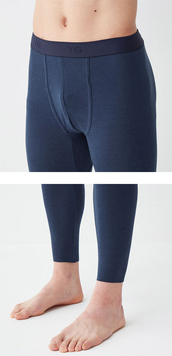 グンゼ GUNZE ワイジー YG 持続天然発熱 タイツ レギンス メンズ ボトムス インナー 切りっぱなし 抗菌防臭 前開き