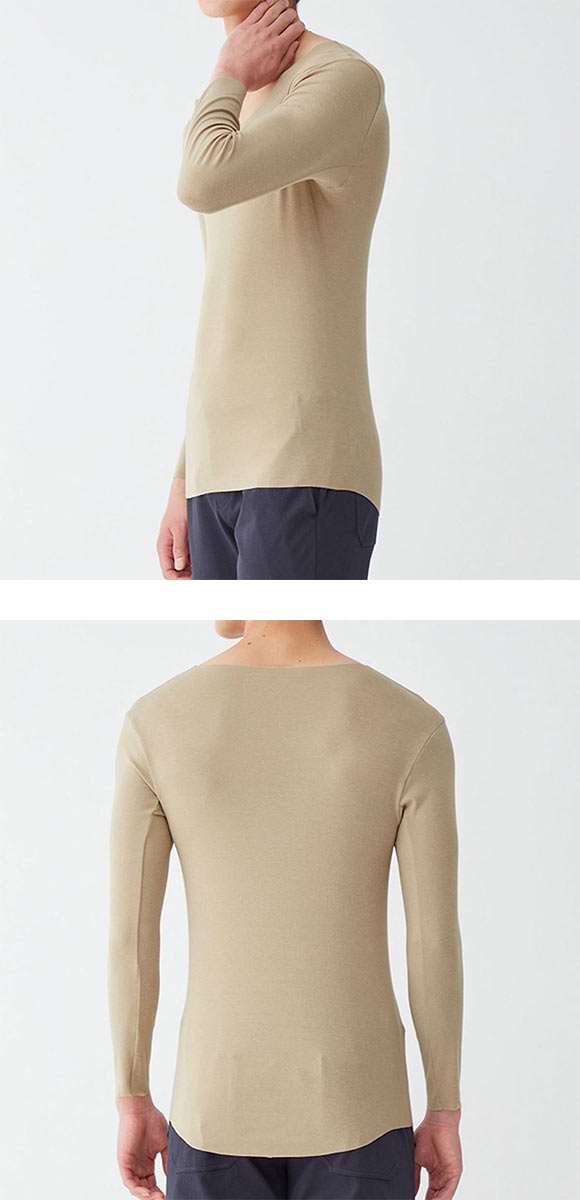 グンゼ YG NextRA+ カットオフ クルーネック ロングスリーブシャツ メンズ 天然発熱 インナー GUNZE ワイジー ネクストラ