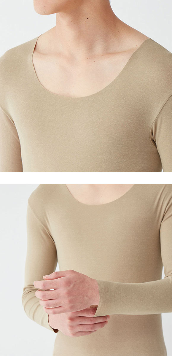 グンゼ YG NextRA+ カットオフ クルーネック ロングスリーブシャツ メンズ 天然発熱 インナー GUNZE ワイジー ネクストラ