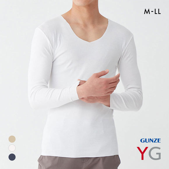 グンゼ YG NextRA+ カットオフ Vネック ロングスリーブシャツ メンズ