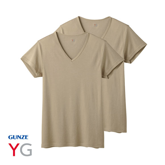 グンゼ GUNZE ワイジー YG DRY&DEO インナー Tシャツ Vネック 2枚組 YV0115A