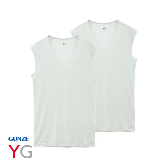 グンゼ GUNZE ワイジー YG DRY&DEO Vネック スリーブレス シャツ メンズ インナー 2枚組 YV0118A