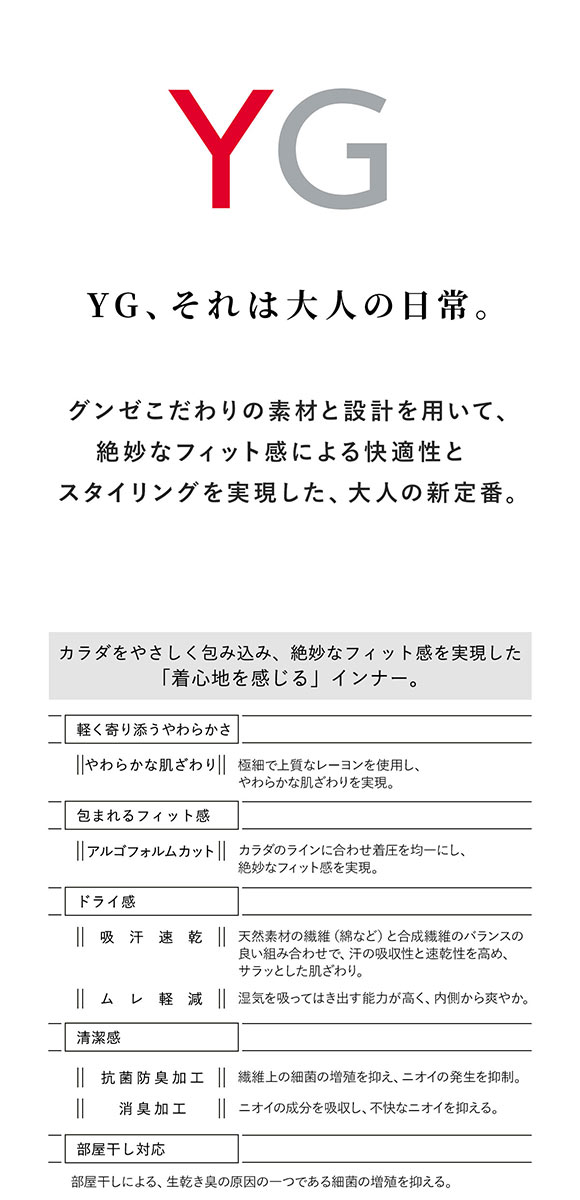 グンゼ GUNZE ワイジー YG DRY&COOL Vネック スリーブレス シャツ 2枚組 メンズ インナー 鹿の子編み ノースリーブ クール