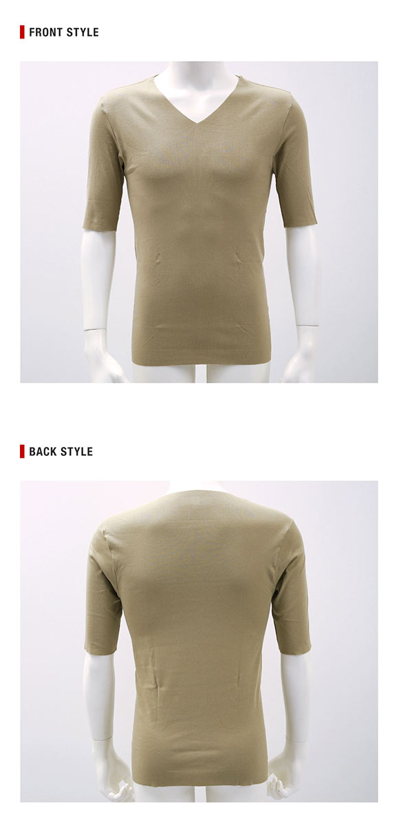 グンゼ GUNZE (ワイジー)YG HOT-ON COTTON ホットオンコットン 5分袖 Tシャツ 半袖 インナー カットオフ Vネック YV7111