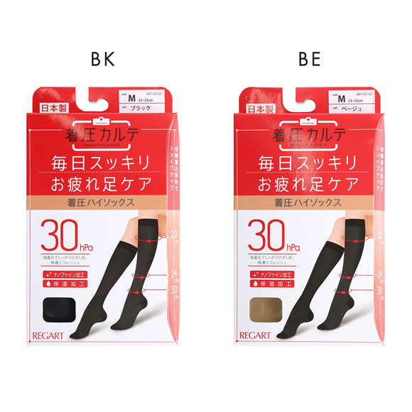 メディックピエド 着圧カルテ ハイソックス 靴下 保湿加工 抗菌防臭