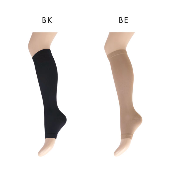 メディックピエド 着圧カルテ ハイソックス オープントゥ 靴下 保湿加工 抗菌防臭 日本製