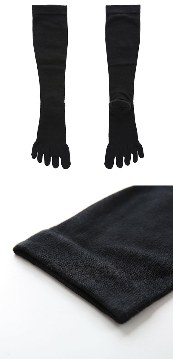 着圧カルテ 5本指ハイソックス 靴下 綿混 着圧 保湿 制菌 日本製