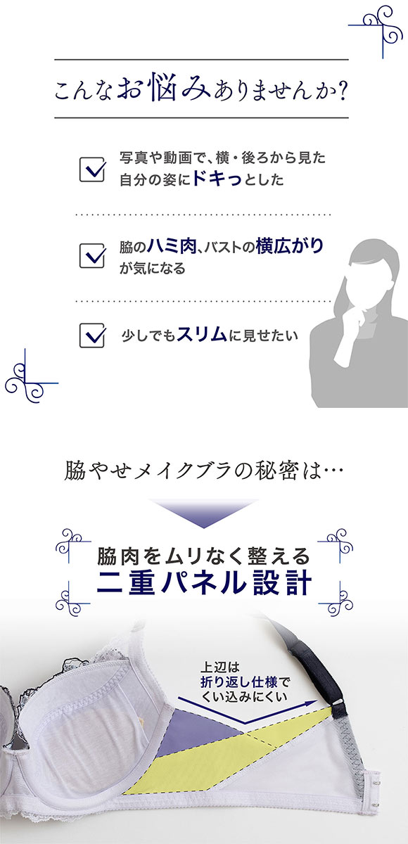 ルシアン LECIEN キレイ魅せ 脇やせメイクブラ 4/5カップ ブラジャー BCD 脇肉 脇高 単品