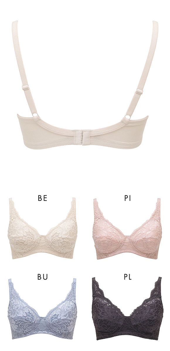 ルシアン LECIEN しゃれた やさしく支えて整える ノンワイヤーフルカップブラジャー ABC 思いやり設計