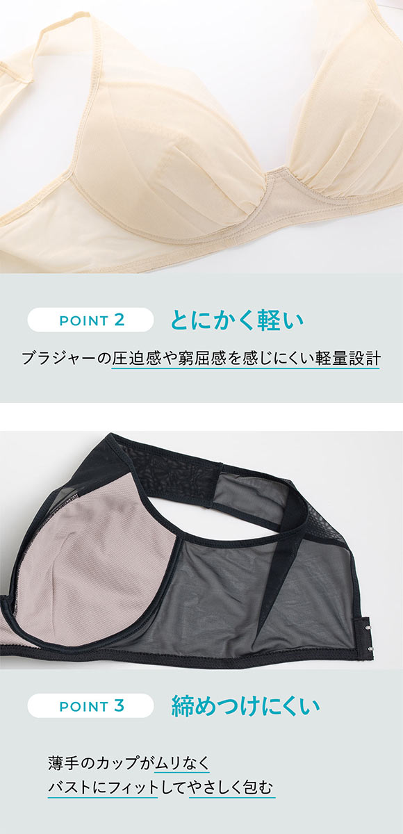ルシアン LECIEN とにかく軽くて肩らくちん 4/5カップ ノンワイヤー ブラジャー 3L 大きいサイズ