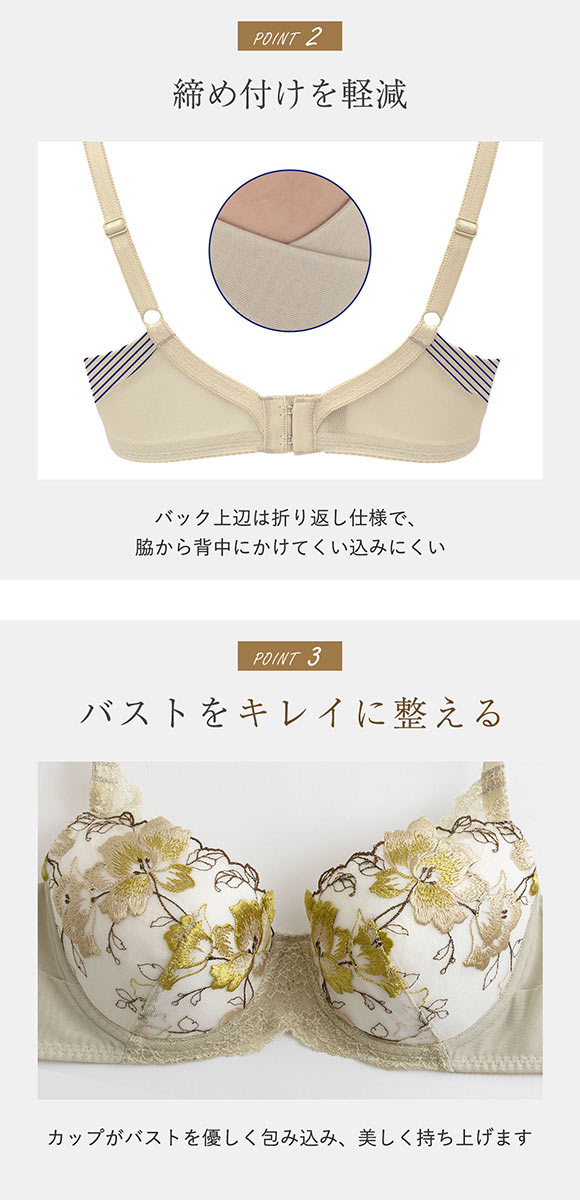 ルシアン LECIEN キレイ魅せ 脇やせメイクブラ 3/4カップ ブラジャー BCD 脇肉 脇高 単品