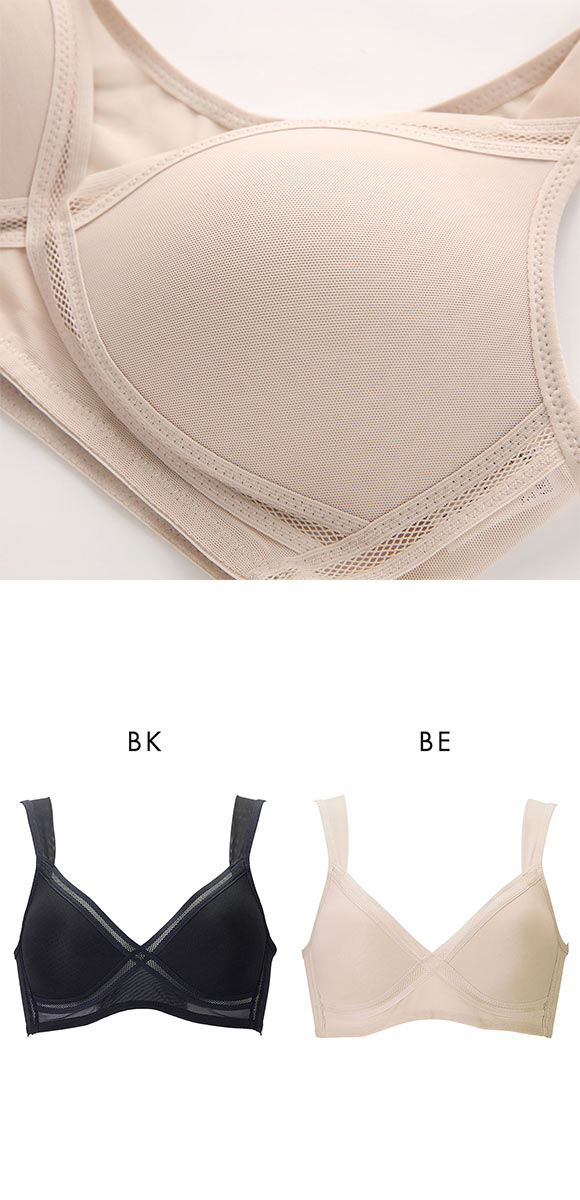 ルシアン LECIEN グッドチョイス GOOD CHOICE ハーフトップ ブラジャー M L LL カップ裏メッシュ ワイヤレスブラ 夏 単品