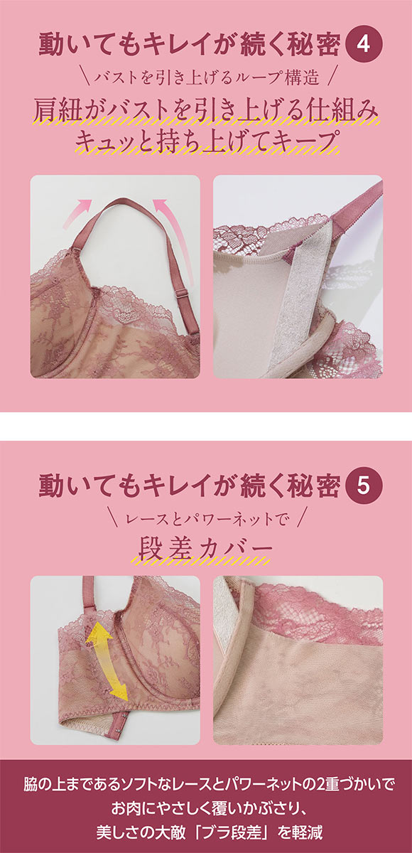 ルシアン メイクキープブラ ノンワイヤー ブラジャー 3/4カップ ワイヤレスブラ LECIEN  MAKE KEEP
