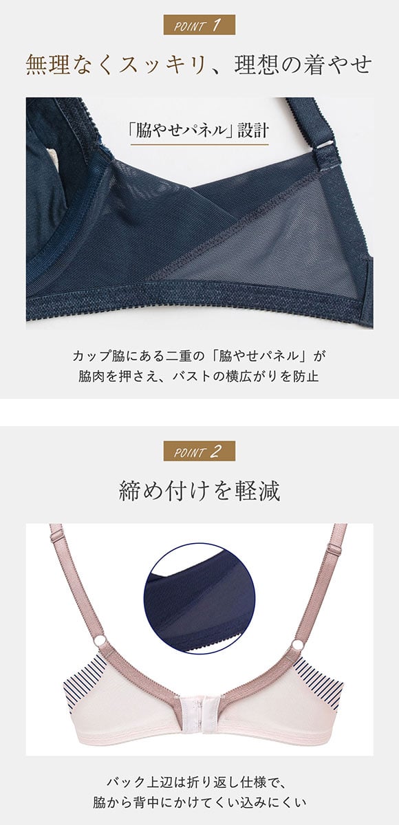 ルシアン キレイ魅せ 脇やせメイクブラ 3/4カップ ブラジャー E 大きいサイズ 脇肉 脇高 LECIEN