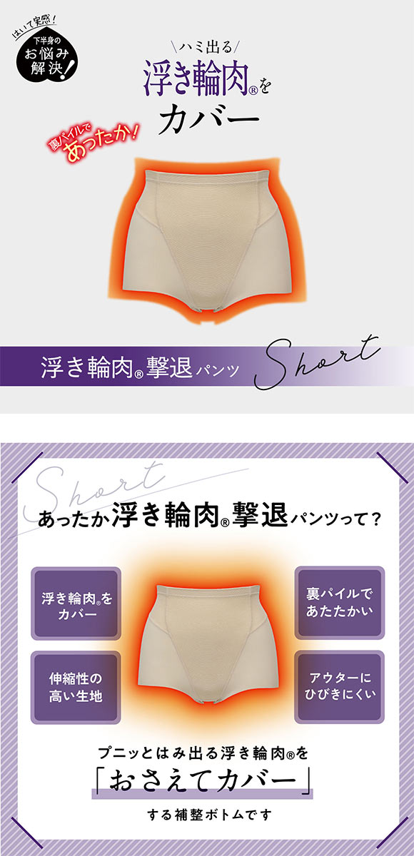 ルシアン あたたか はいて実感 下半身のお悩み解決 浮き輪肉撃退 パンツ ガードル ショート丈 M･L･LL 補正下着 ソフト LECIEN
