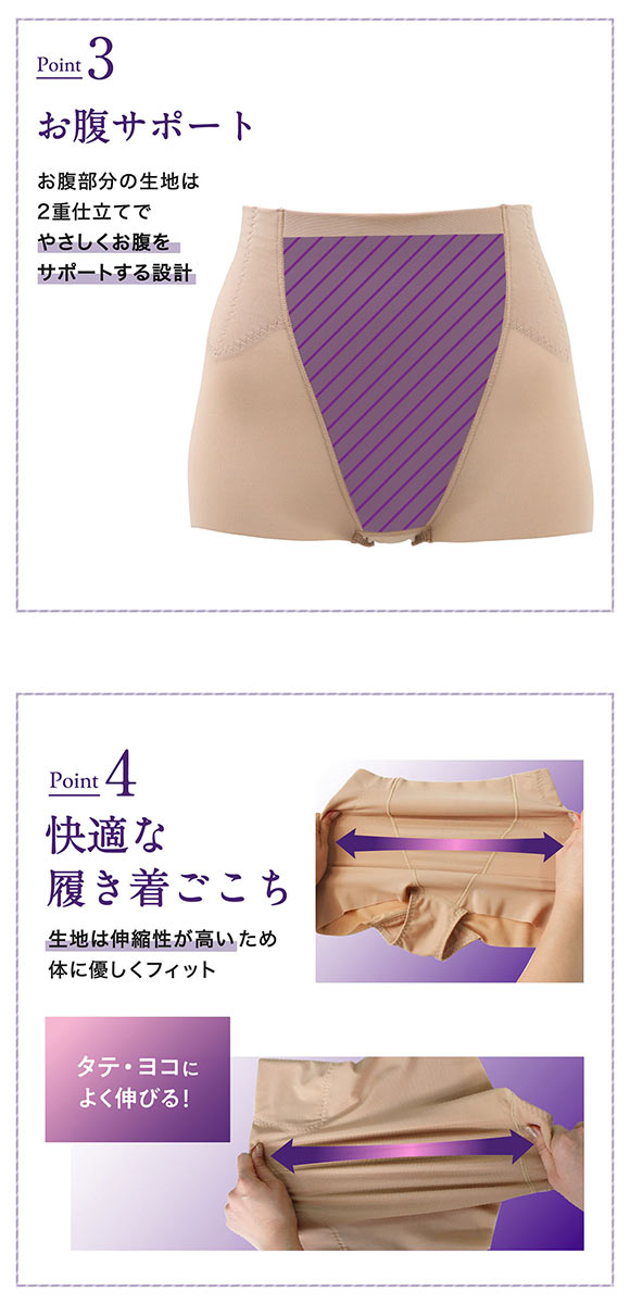 ルシアン あたたか はいて実感 下半身のお悩み解決 浮き輪肉撃退 パンツ ガードル ショート丈 M･L･LL 補正下着 ソフト LECIEN