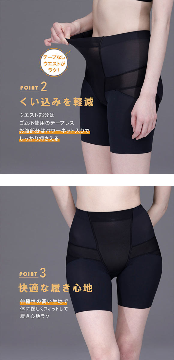 ルシアン はいて実感 下半身のお悩み解決 骨盤パンツ ガードル セミロング 補正下着 ソフト 引き締め 骨盤サポート M･L･LL LECIEN