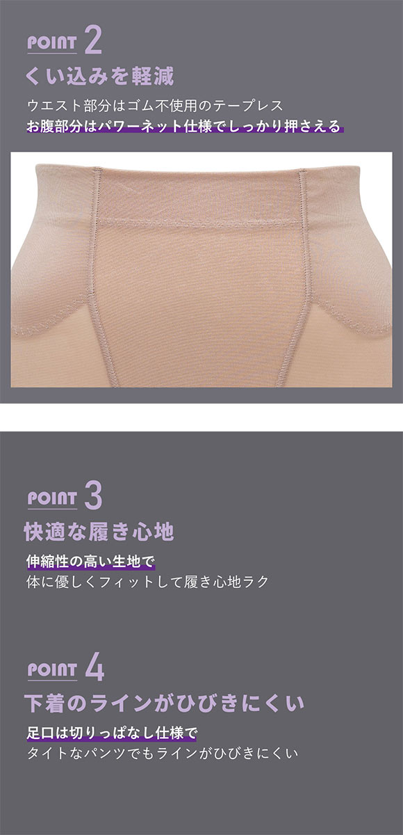 ルシアン はいて実感 下半身のお悩み解決 浮き輪肉撃退 ガードル パンツ M･L･LL ロング丈 補正下着 ソフト LECIEN