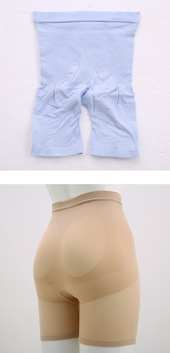 ルシアン LECIEN くびれの魔法 着やせがくせになる 3分丈 ボトム ロングガードル M L LL 成型 ミディアムパワー メントール配合